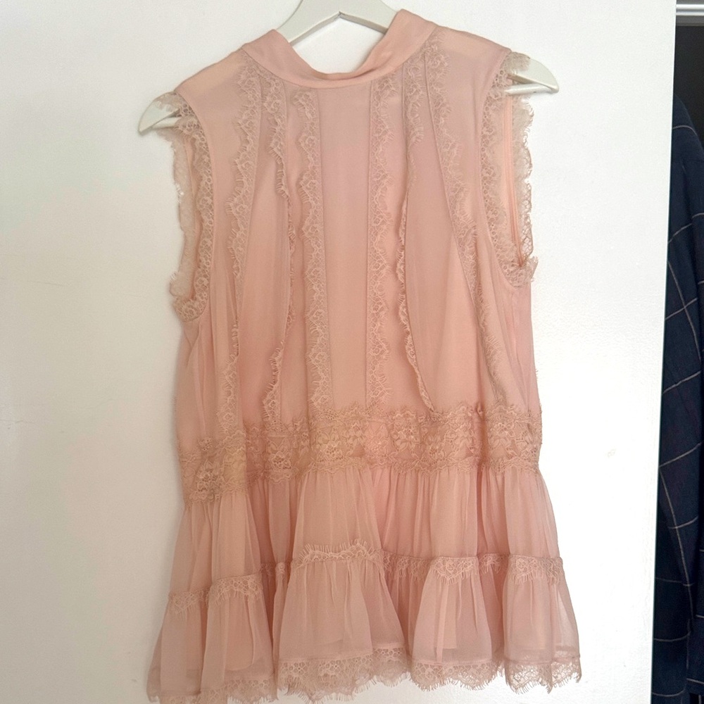 KATE SPADE Madison Ave Blush Pink lace Sleeveless Top